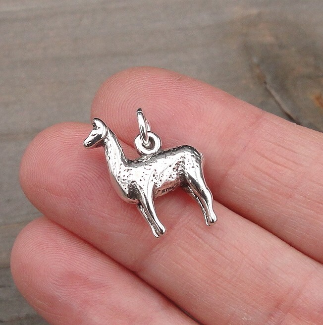 925 Sterling Silver Llama Charm – 3D Llama Pendant – Alpaca Farm Animal Charm