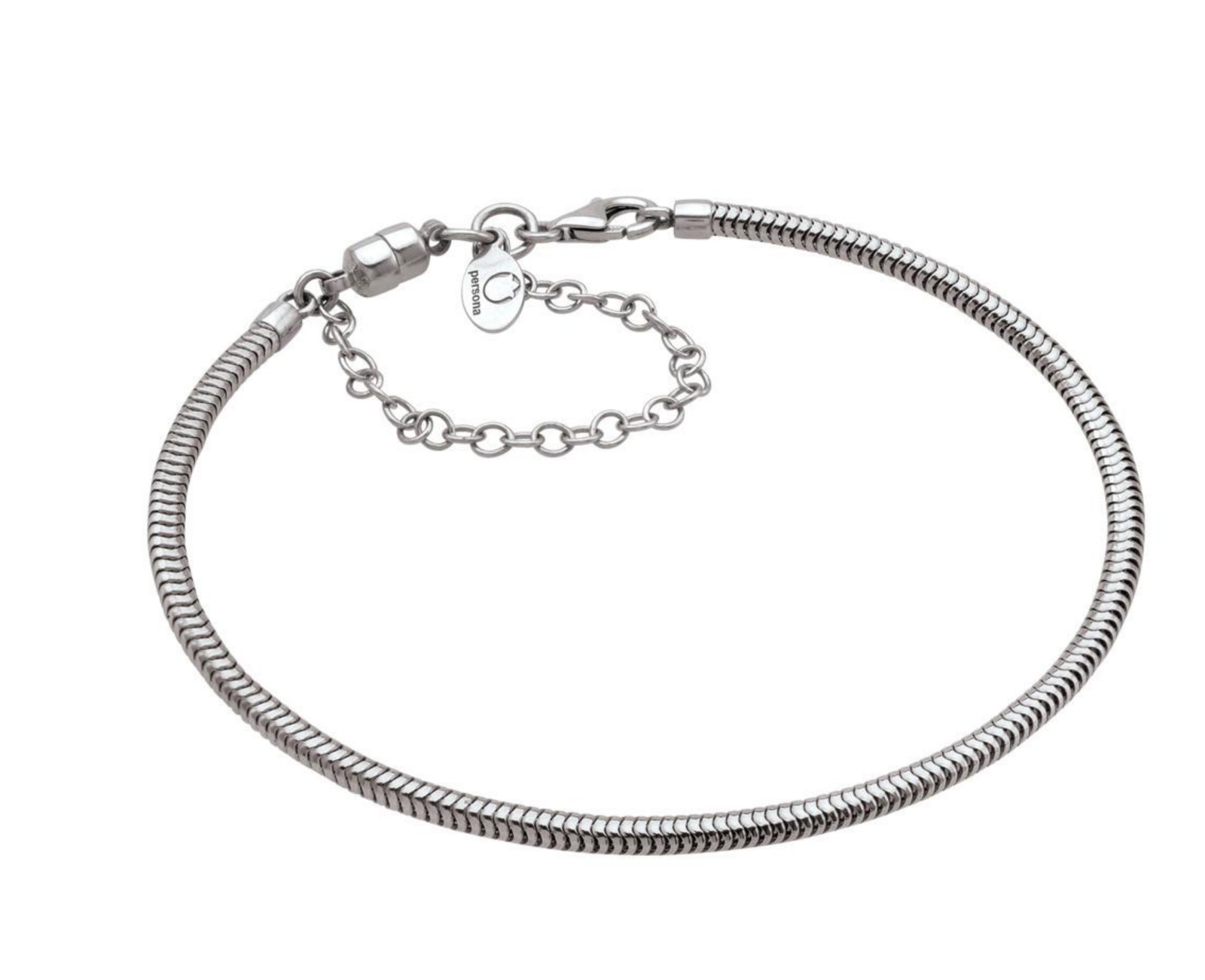 Persona Sterling Silver 3mm Bracelet with Magnetic Safety Chain Lobster Clasp