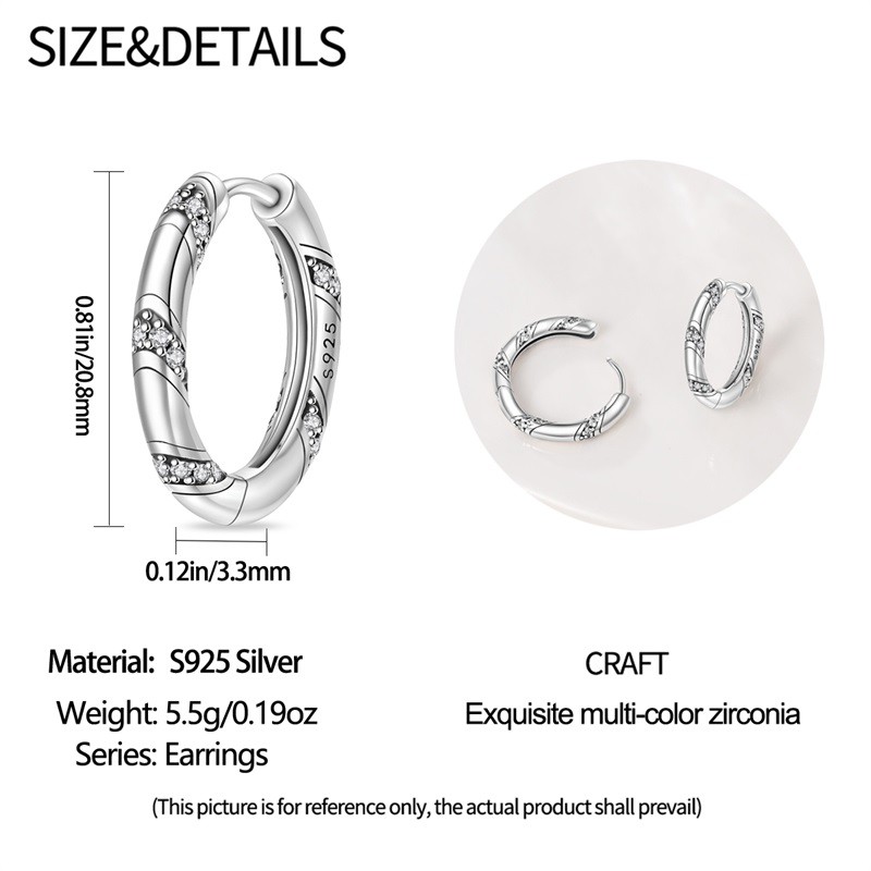 PANDACH 925 Sterling Silver Tiny Vintage Woven Circle Hoop Earrings For Women
