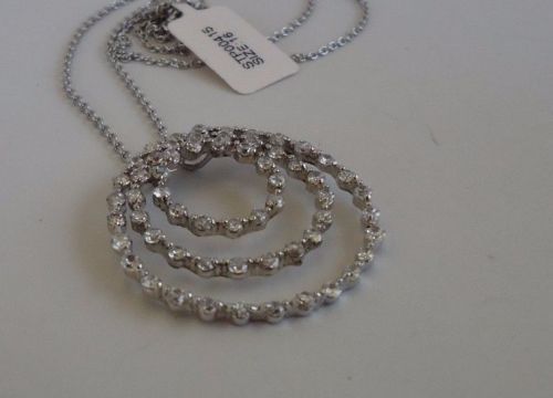 TRIO OPEN CIRCLE NECKLACE PENDANT 2ct LAB SIMULATED DIAMONDS 925 STERLING SILVER