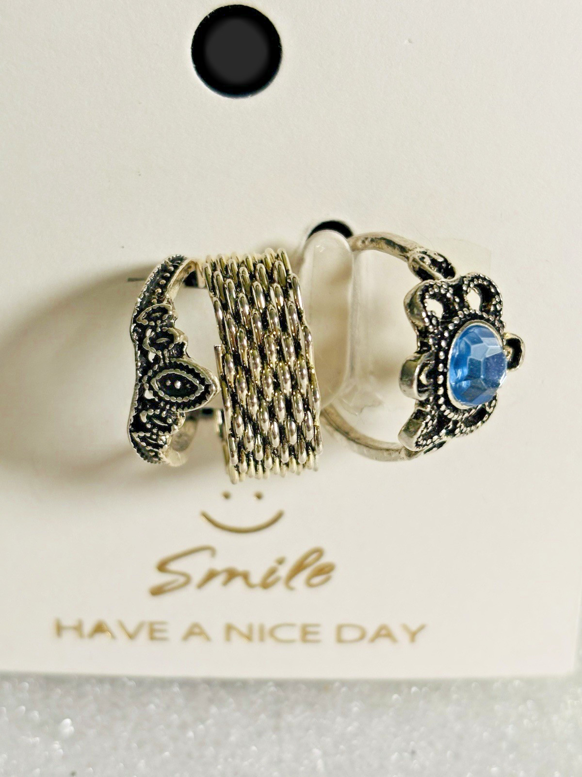 7pc Women Boho Silver Tone Ring Set Snake Elephants and Other Fashion Styles