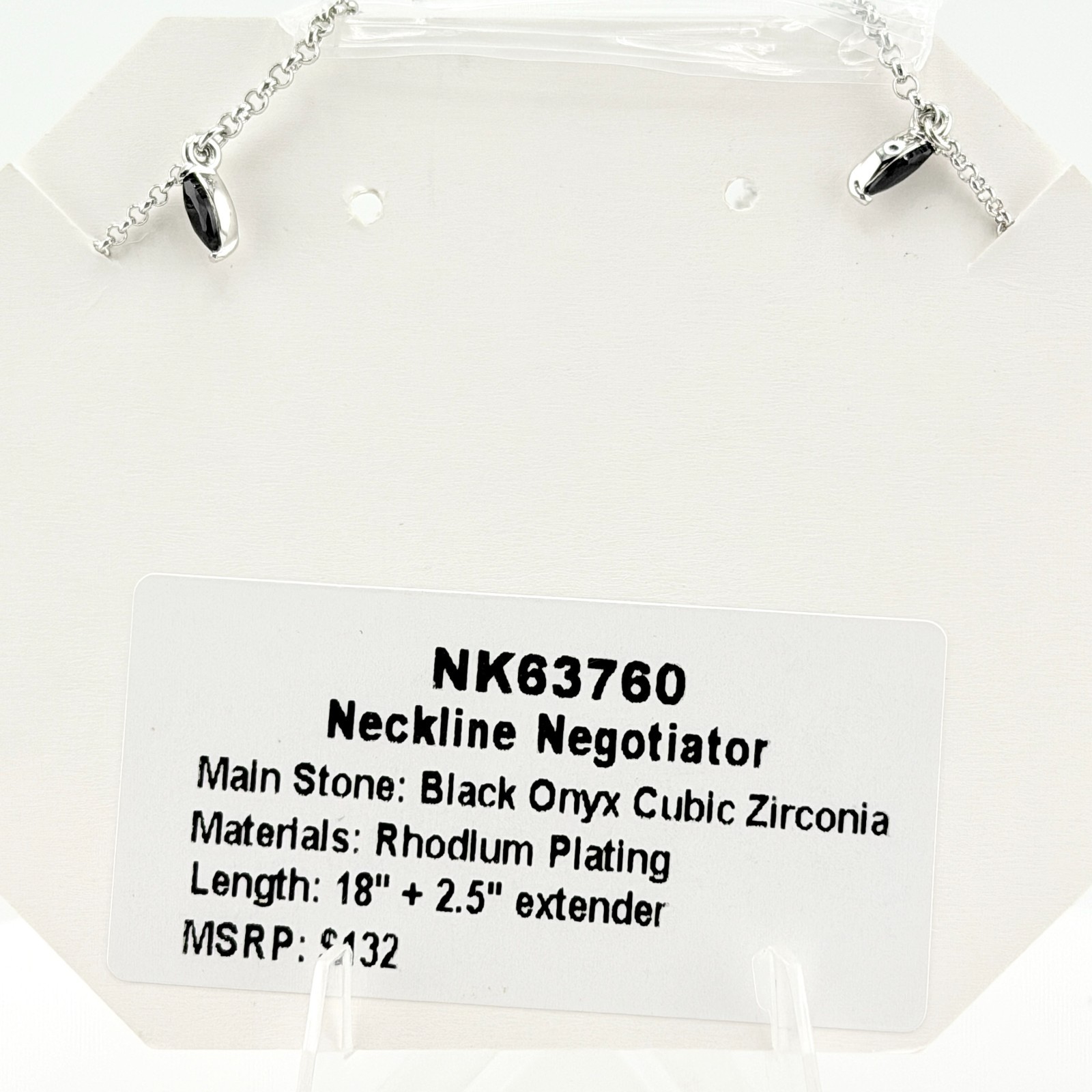 Bomb Party Necklace NK63760 “Neckline Negotiator” Black Onyx on Rhodium