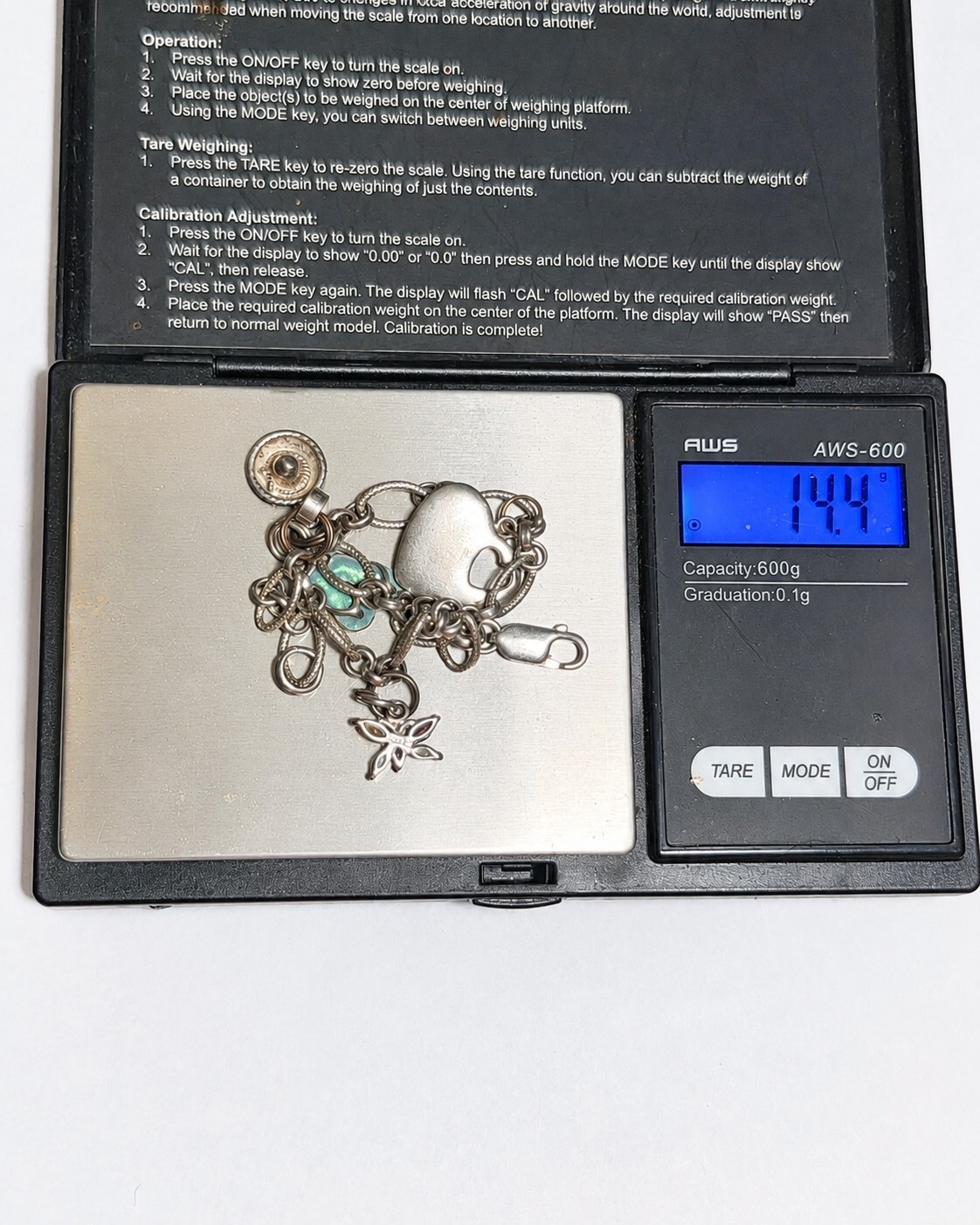 Sterling Silver 7in Charm Bracelet Heart Flip Flops Dragonfly 14.4g