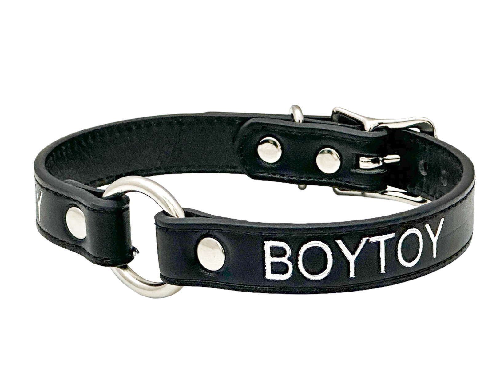 Ring Choker BDSM Collar Vegan Leather Custom Necklace O Ring Fetish Ball