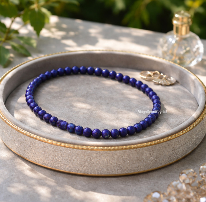 2PCS AAA Lapis Lazuli Bracelet 4mm Blue Stone Healing Crystal Spiritual Bracelet