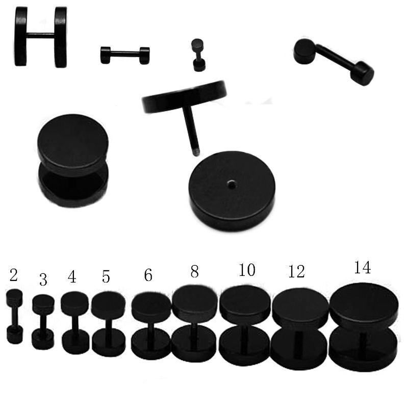 2PCS Surgical Steel Flat Back Disc Stud Earrings Cartilage Helix Ear Piercing