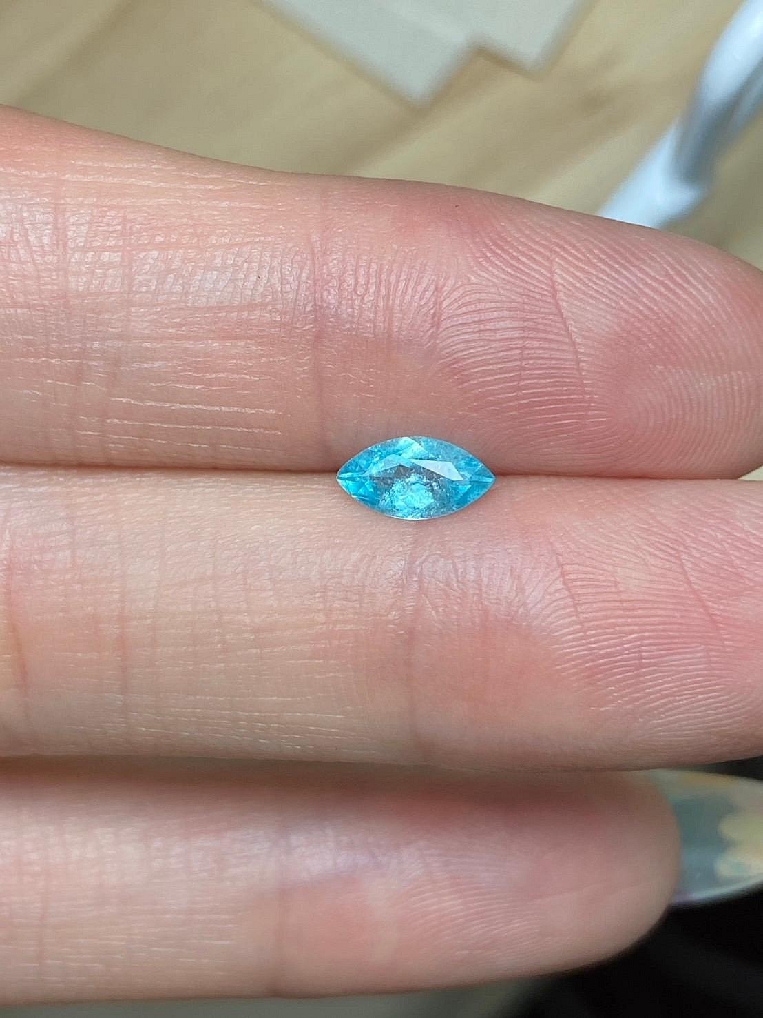 [jerseychou] Brazil ！Natural Paraiba Tourmaline, 0.37ct, GIA
