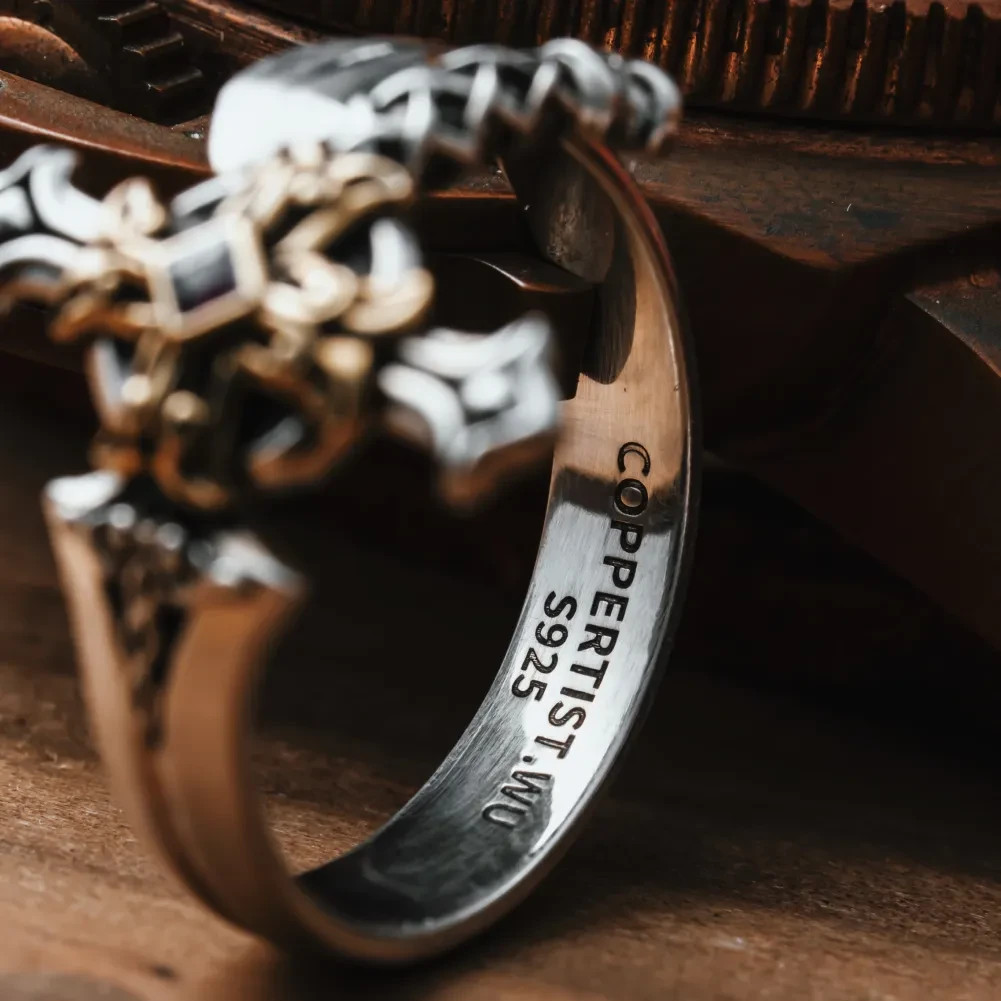 Oxidized Silver Judicator Blade Adjustable Wrap Ring, Christmas Gifts