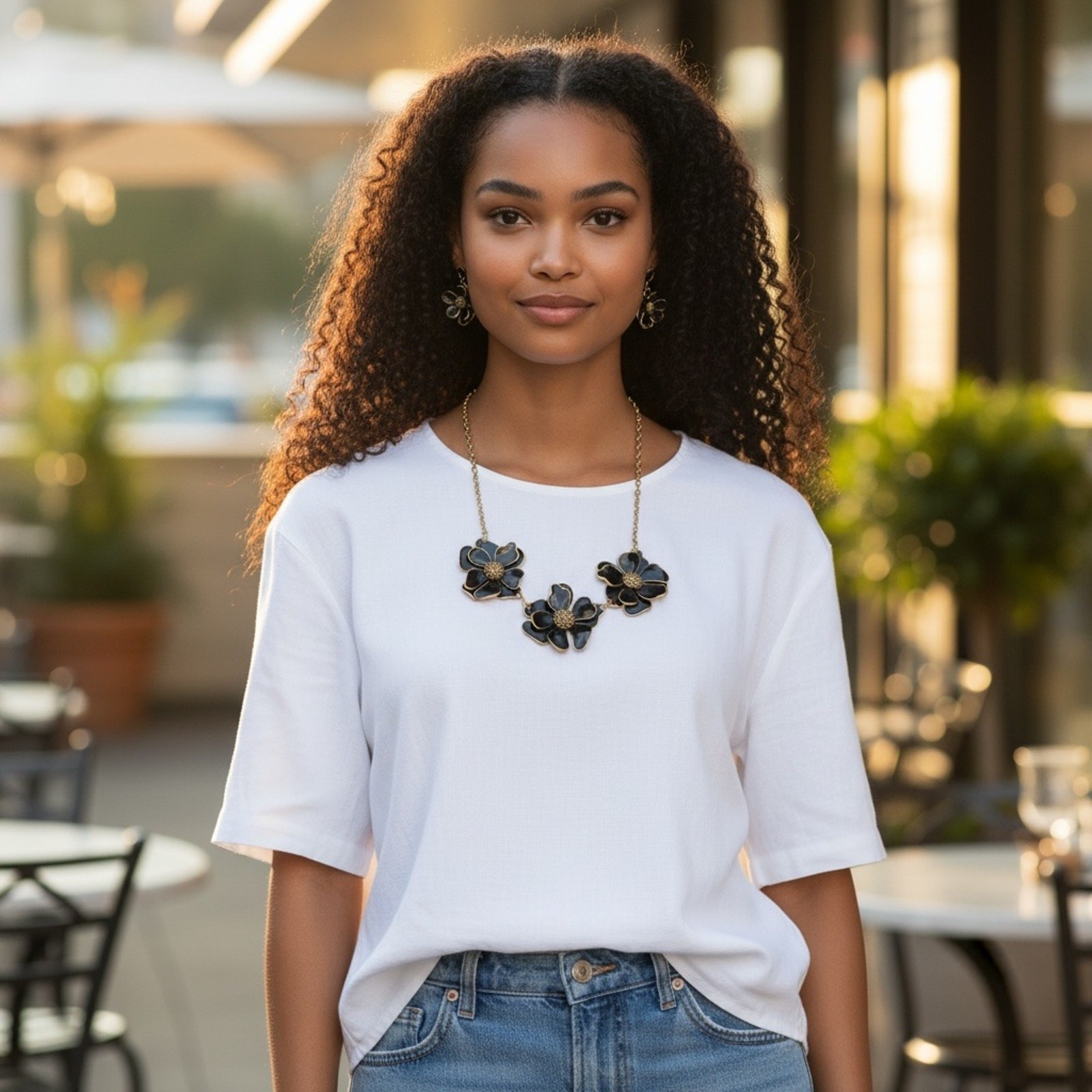 3/$25 – Apt. 9 Black Floral Necklace & Earrings Set