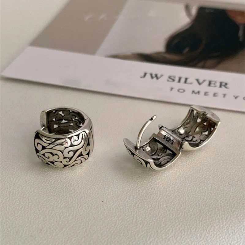 Fashion Women’s Earrings Retro Filigree Oriental Huggie