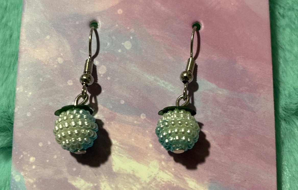 Stylish White, Blue & Green Colored Earrings. Unique, Party, Cute, Casual