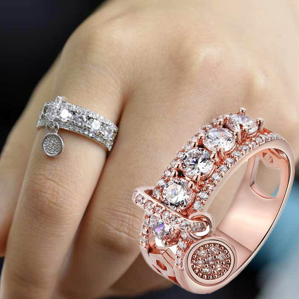 Gorgeous Women 925 Silver Wedding Ring Jewelry Cubic Zircon Ring Sz 5-11