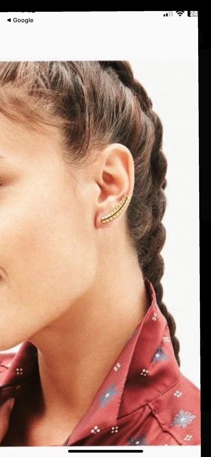 Stella & Dot Gilded Path Ear Climbers Gold Black Rhinestone Crawler Earrings