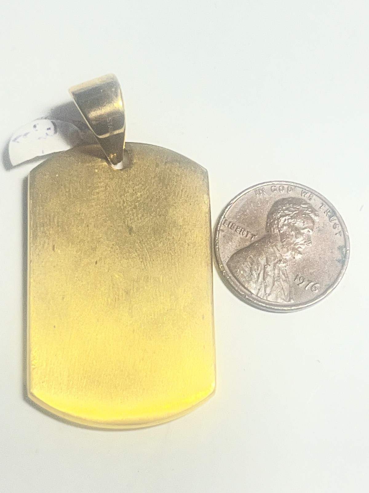 stainless steel dog tag pendant,gold color,40mm x 25mm