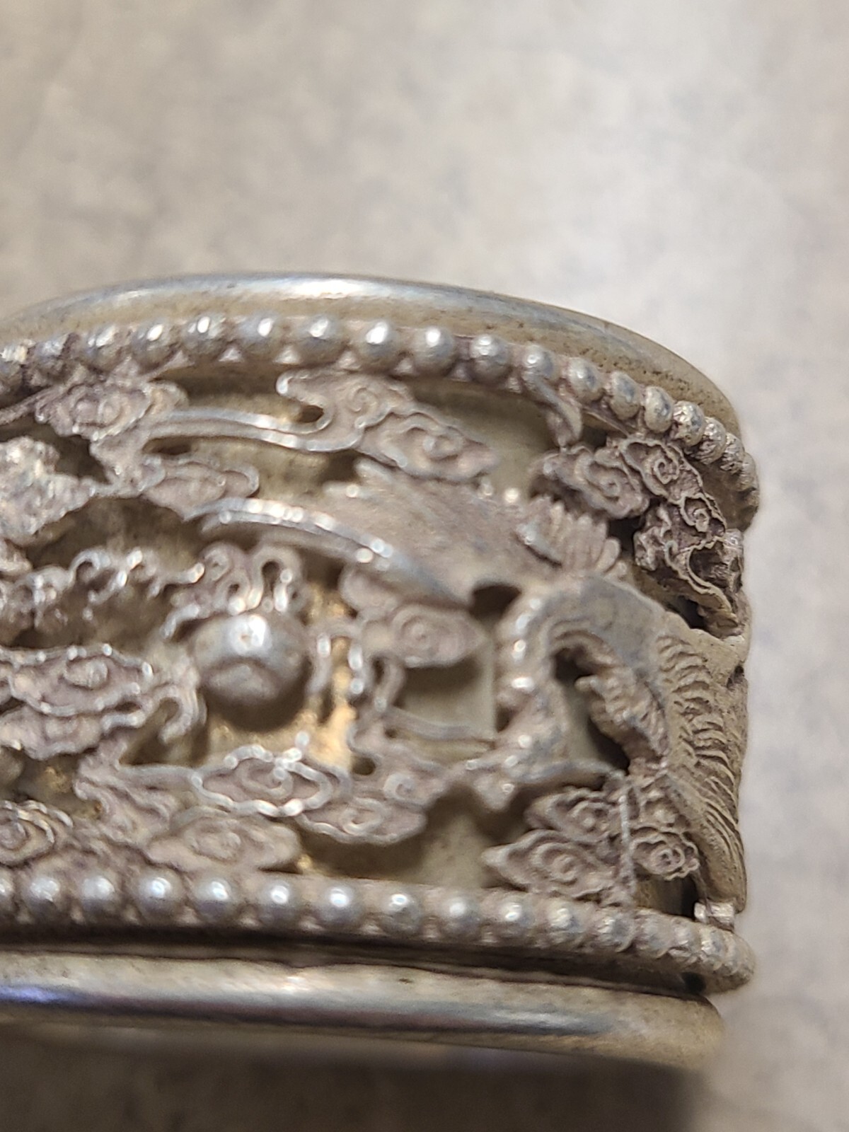 Laojunlu Anti Miao Silver Plated Brass Double Ring Size 12.5