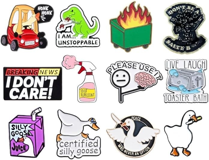 16PC Funny Enamel Pins Pin for Adults Hat Jacket Backpack Bags Button Lanyard As