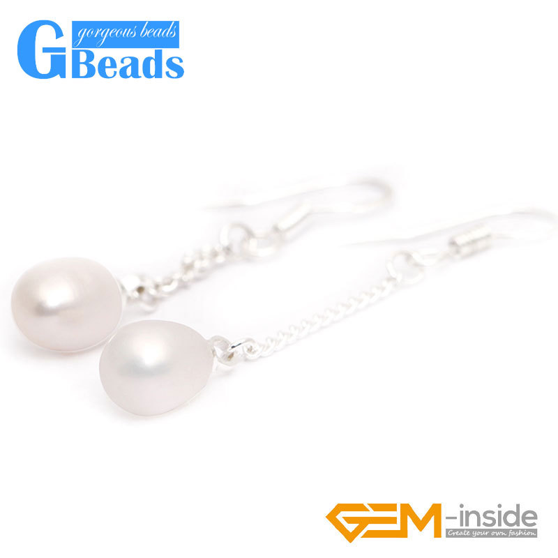 Pearls Stud Silver Hooks Earrings Stud Fashion Jewelry Gift Charm for Women