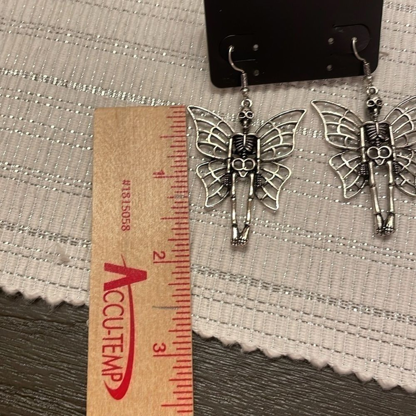 NWT 2 Pairs Body Rage Spencer Winged Skeleton Earrings Goth Alternative Unisex