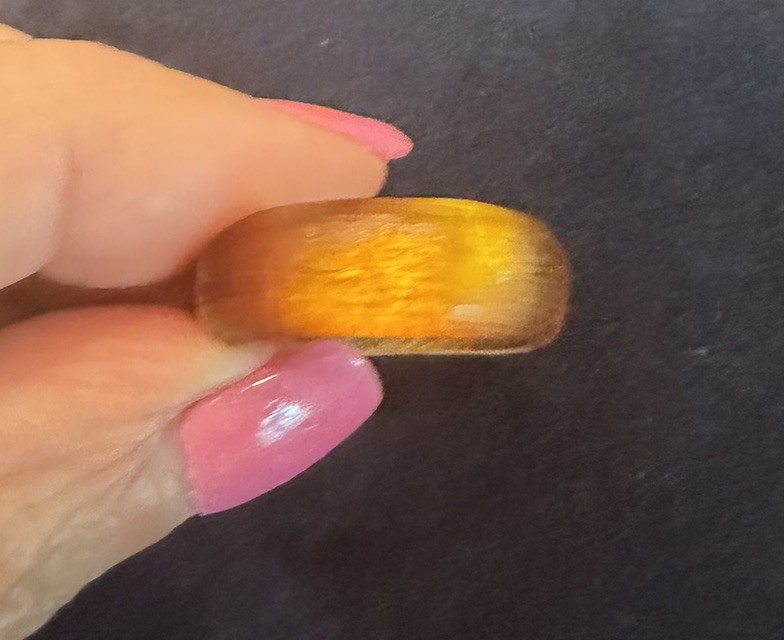 alexis bittar lucite ring Band Orange Stackable 2/3 cm Size 7.5