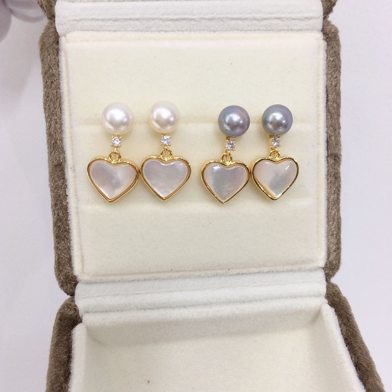Natural fresh water pearl earrings made with 925 sterling silver