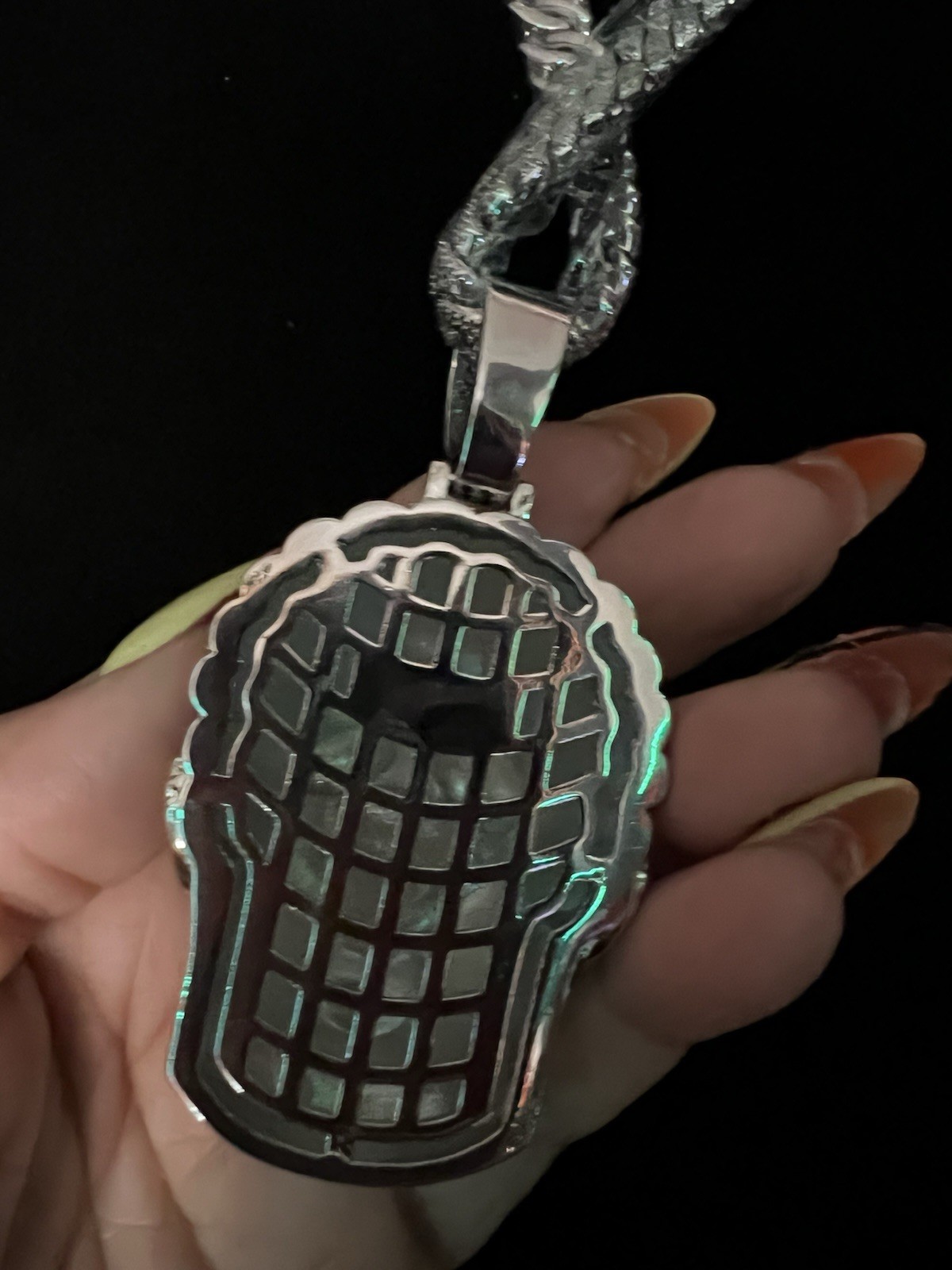 22” iced out Cuban silver plated 5A Cz with  Myers pendant fully iced