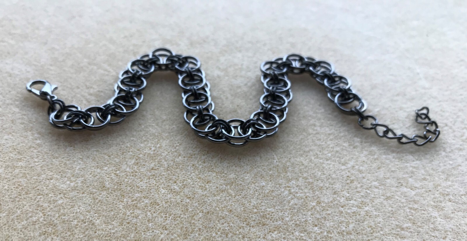 Gunmetal Black Celtic Weave Chainmail Bracelet in Gift Bag – Viking Unisex