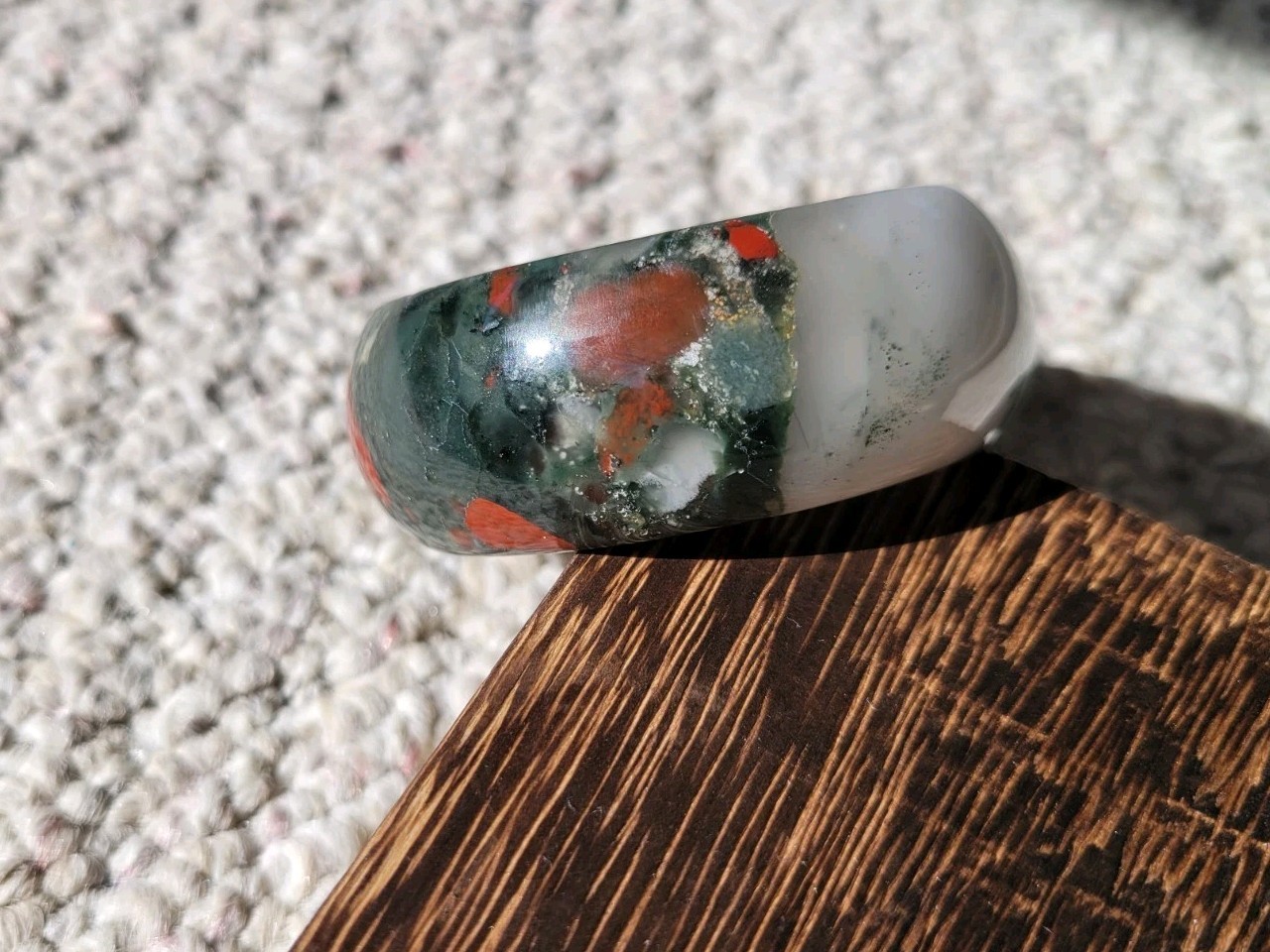Natural Dragon Blood Jasper Stone Quartz Bangle 55mm-56mm Bracelet Heliotrope
