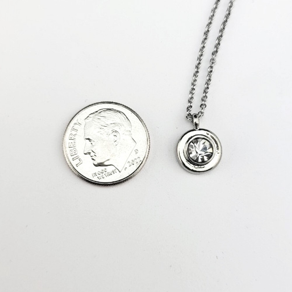 Dainty Tiny simulated Rhinestones Necklace, Simple Layering Necklace