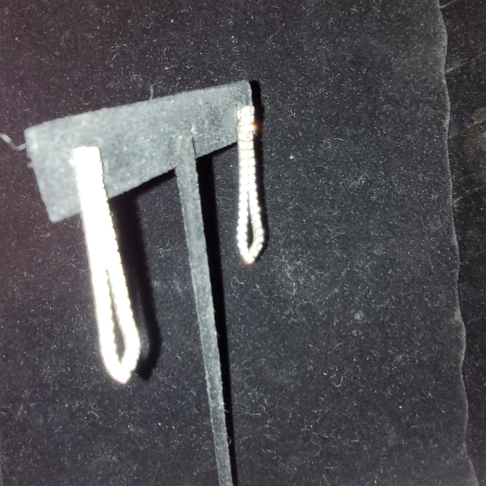 Earrings Pierced Push Back Dangle Prong White Rhinestone