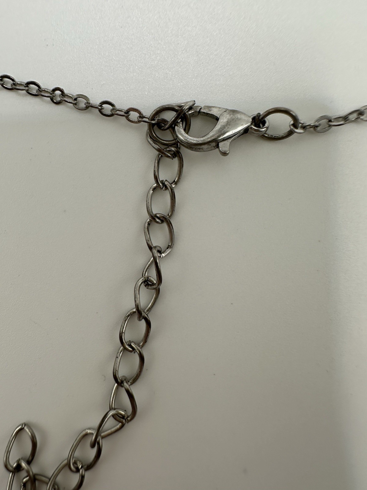 Silver Tone Chain Necklace With Retro Bohemian Circular Pendant 16”