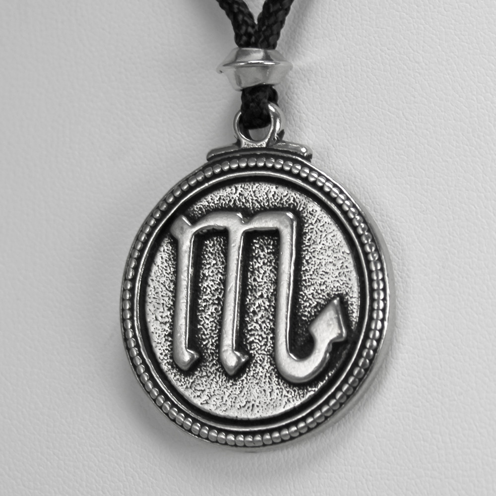 Scorpio Zodiac Pendant Astrology Necklace Horoscope Jewelry Pewter Talisman