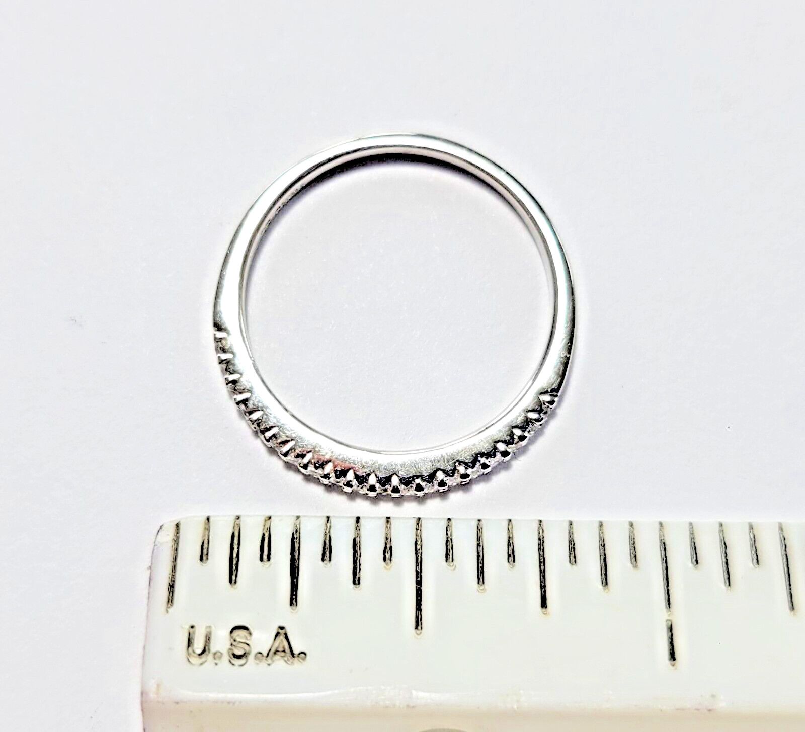 Sterling Silver Cubic Zirconia 1.5mm Wedding Band Set Band 1.3 Grams Size 6.5