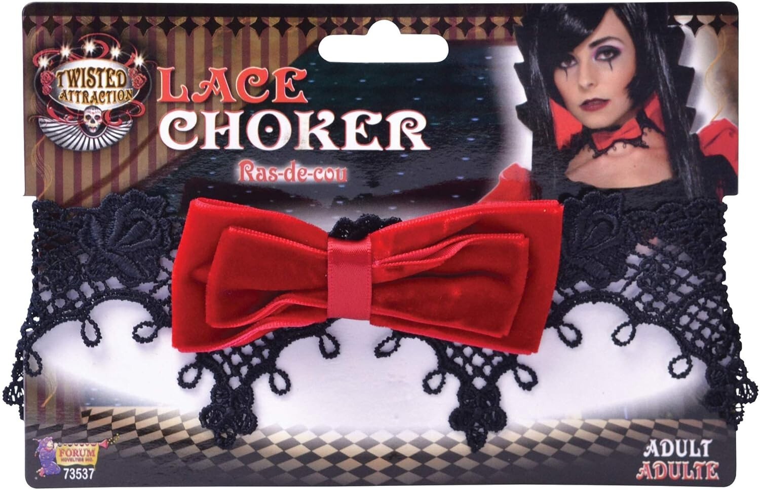 Forum Novelties Bow (Red) & Lace Choker