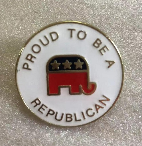 Proud To Be A Republican Trump Vance 2024 Round Motorcycle Hat Cap lapel Pin
