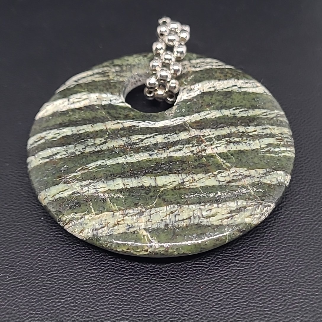 Striped Jasper Green Stone Pendant Green Pendant Only