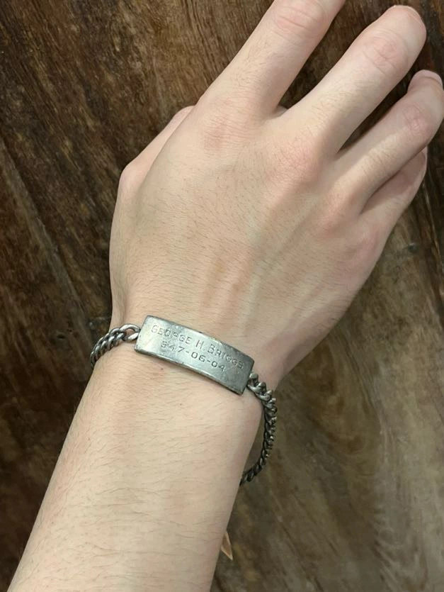 1942 WW2 USNR American Navy Vintage ID Military Bracelet [SILVER925] [19.5cm]