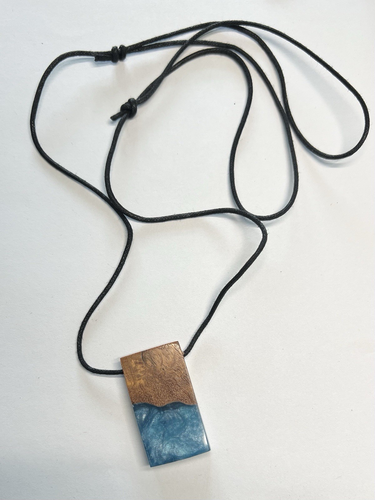 Epoxy Resin & RoseWood Adjustable Necklace Pendant