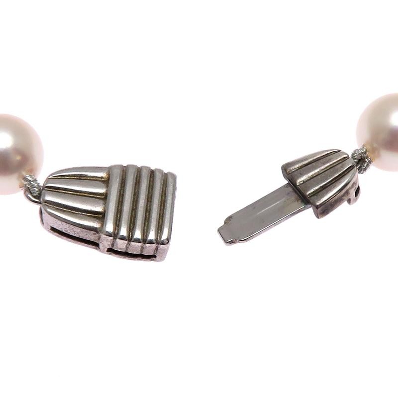 [USED] MIKIMOTO 7.0-7.5mm Pearl Necklace in 18K White Gold for Women FROM JAPAN