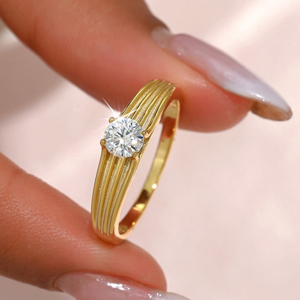 0.50 ct round cut real lab grown diamond wedding band ring 14k gold plated