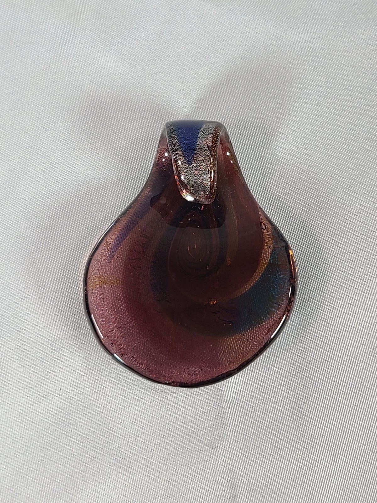 Handcrafted Leaf Glass Pendant Jewelry Making Multi Color Red & Blue