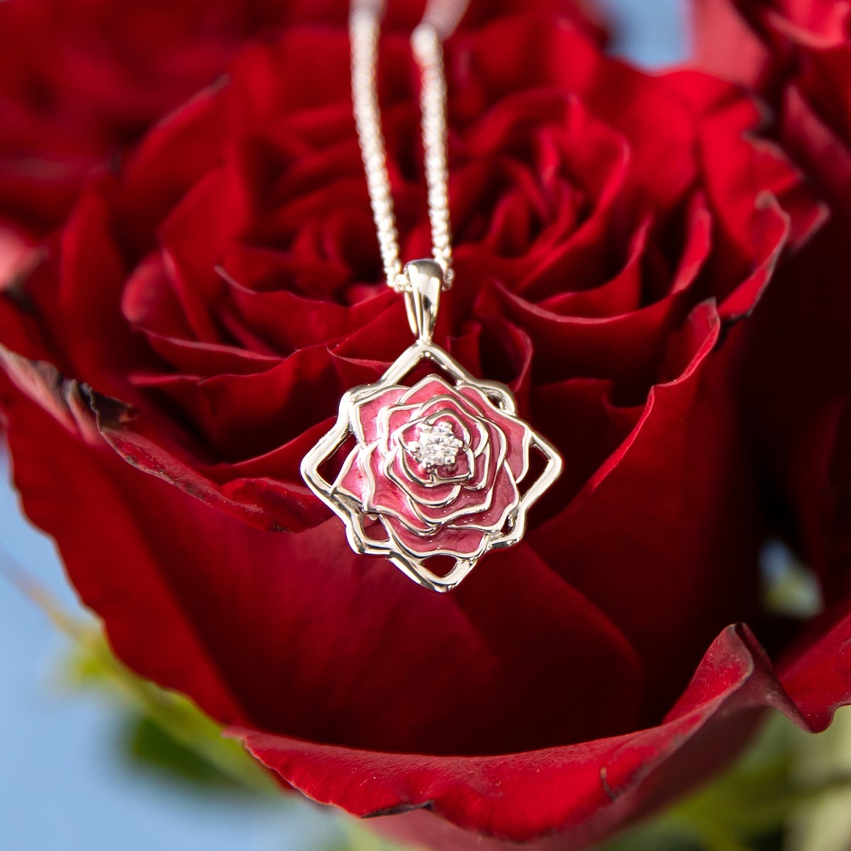 Disney X RockLove NEW ‘Beauty and Beast’ Belle Keepsake Necklace Sterling Silver