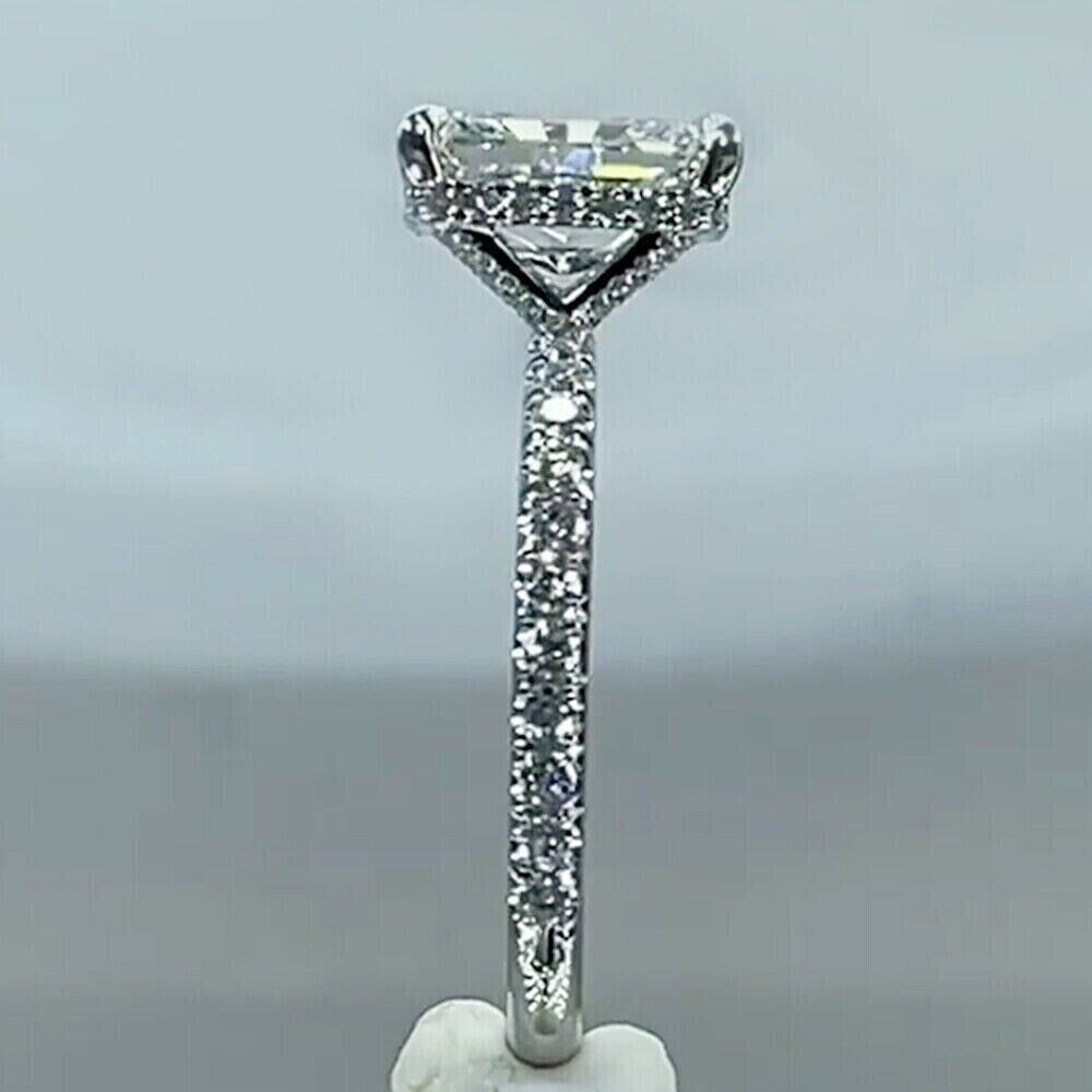 3Ct Radiant Cut Simulated Diamond Women’s Engagement Ring 14k White Gold Plated