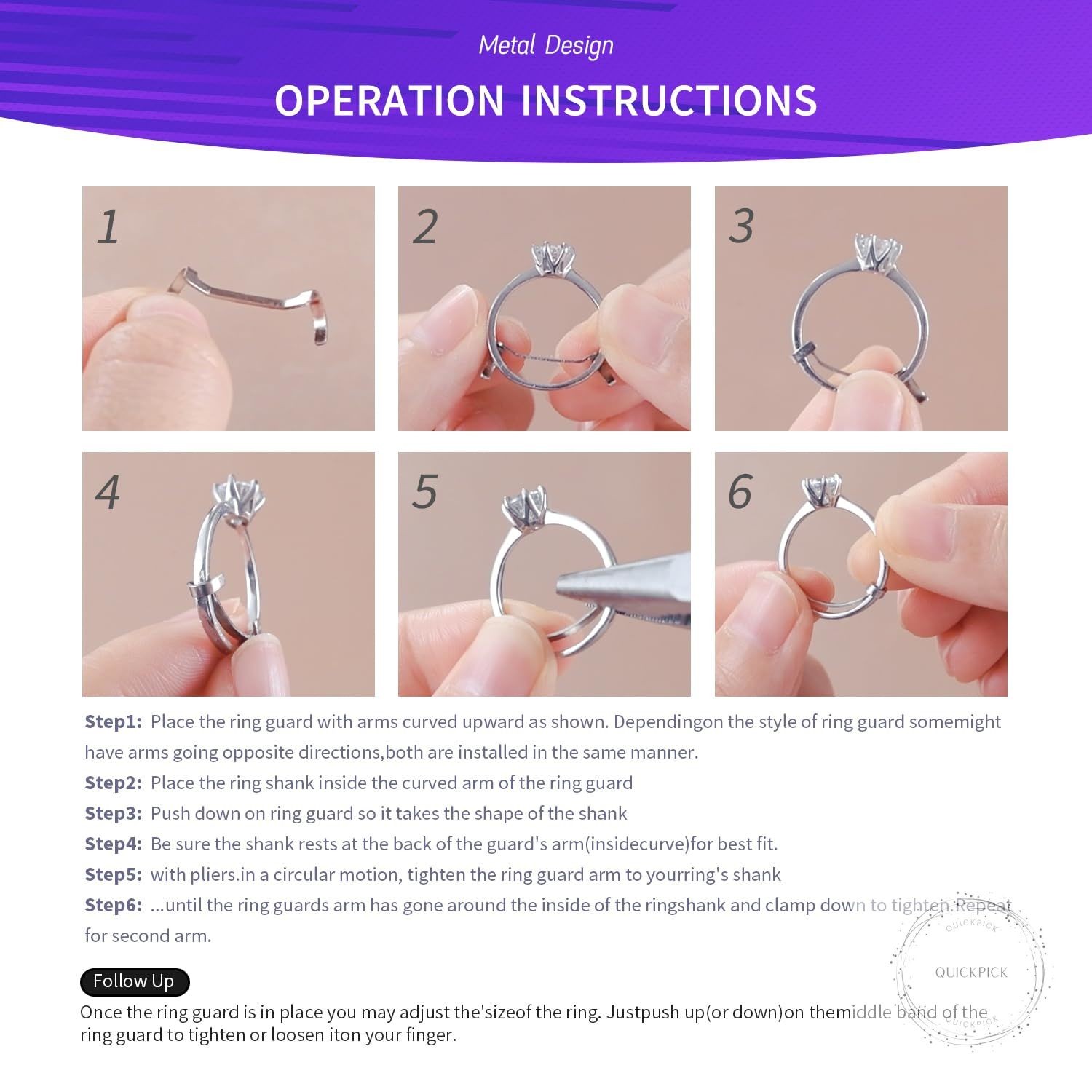 Filled Metal Ring Guard Set for Loose Rings,12 Pack 3 Sizes for Different Band