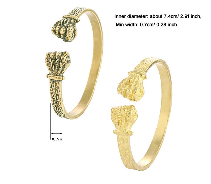 Hot 1 PC Brass Open Bangle Creative Fist Bracelet Inner Dia. 7.4cm/ 2.91 Inch