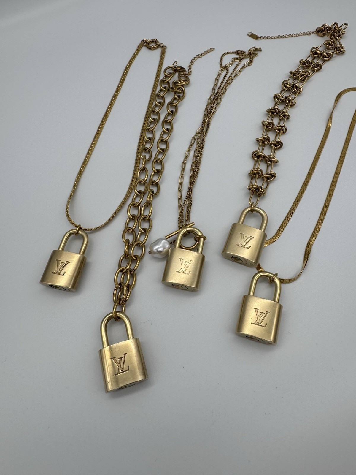 Authentic Louis Vuitton Padlock Lock Key & Unbranded Necklace Bracelet