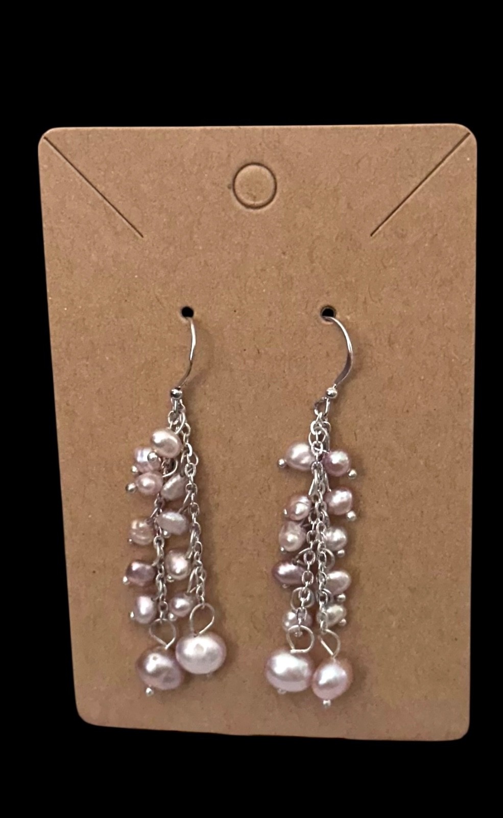 Sterling Silver Earrings- Freshwater pearls-white-cream-2 strands- french wire