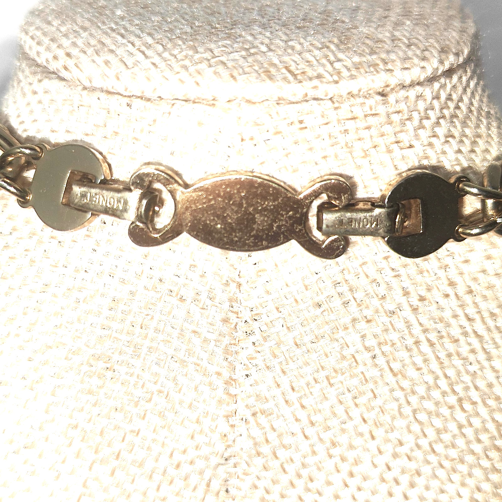 Vintage 50’s Monet Byzantine Heavy Chain Gold Tone Necklace 16″ Chunky Statement