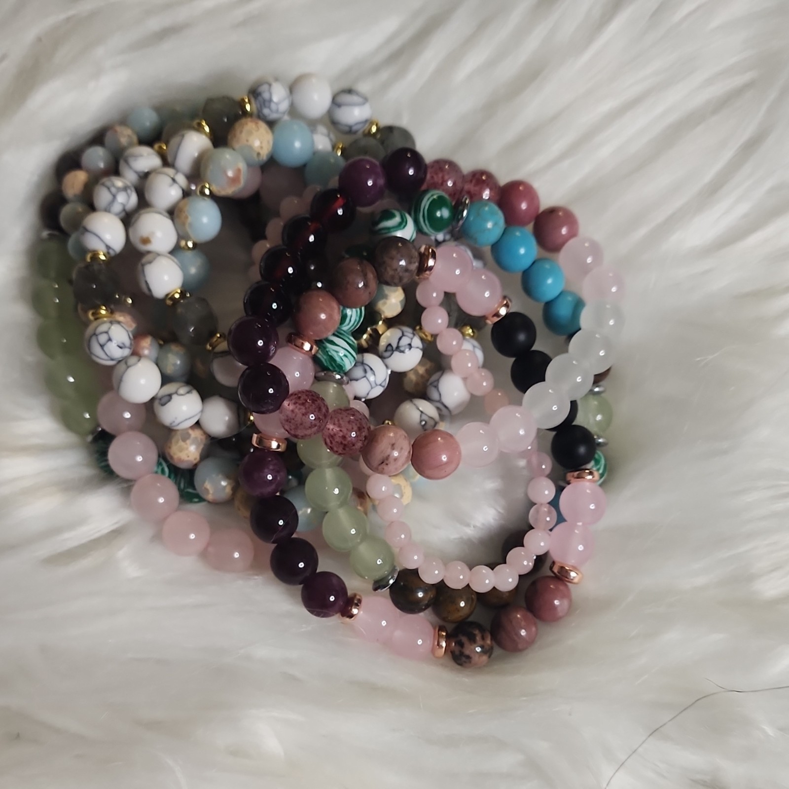 11 pc lotMulticolor Beaded Stretch Stackable Bracelets Lot