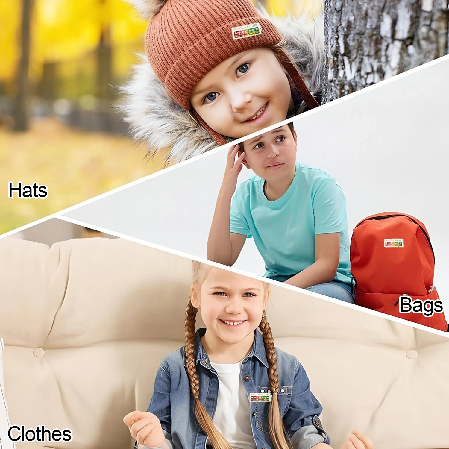 2Pcs Social Battery Slider Pin,Funny Interactive Mood Pins for Jackets&Backpack