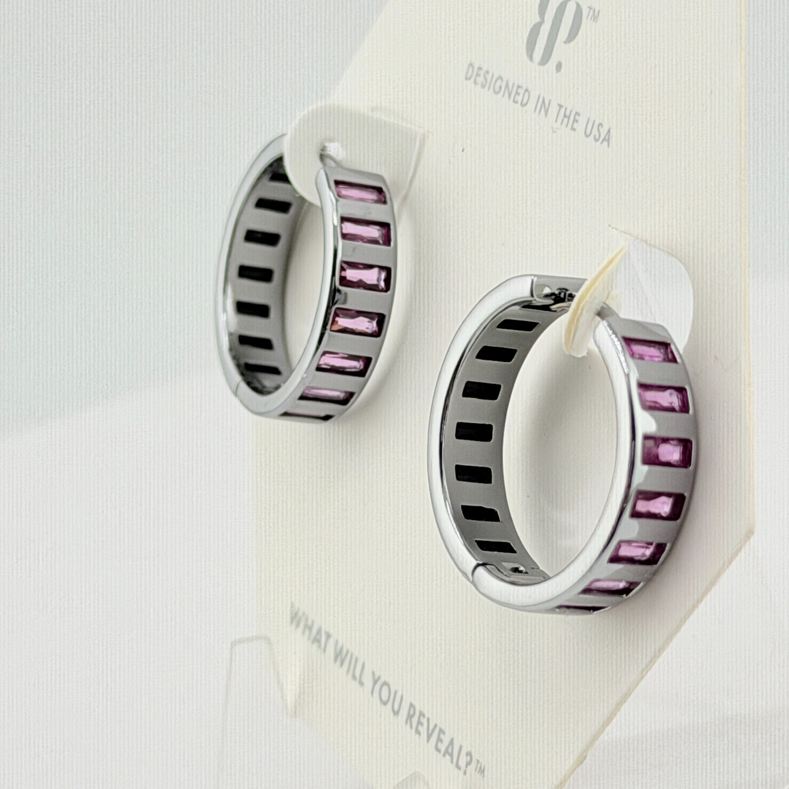 Bomb Party “Bold Intentions” Rose Corundum & Black Onyx Hematite Reversible Hoop